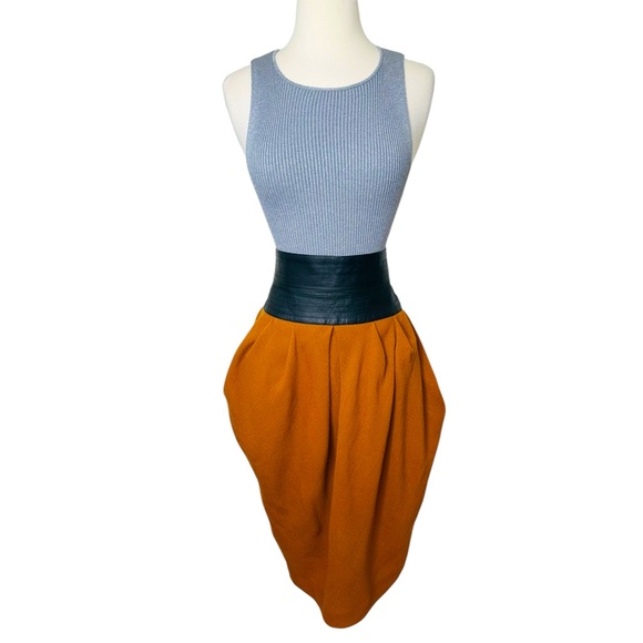 LILLIE RUBIN 1980’s RARE VTG BLK LEATHER CORSET SKIRT. - Picture 1 of 10